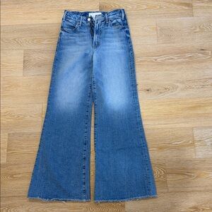 Mother Lil’ Hustler Roller Fray Wide Leg Jeans